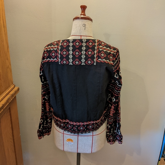 NWT Feathers by Tolani Anthropologie Mandy Moto Jacket Embroidered Size Small - Picture 3 of 10